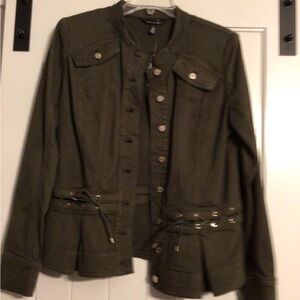 White House Black Market Olive Green Women's utility Jacket
